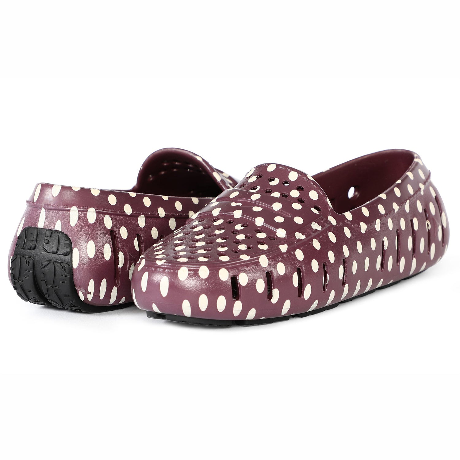 BURGUNDY DOTS/BLACK POSH 5P