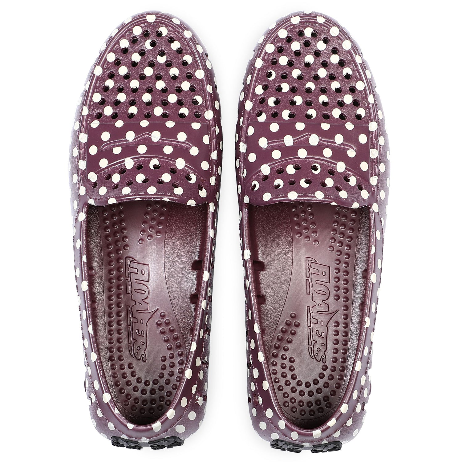 BURGUNDY DOTS/BLACK POSH 5P