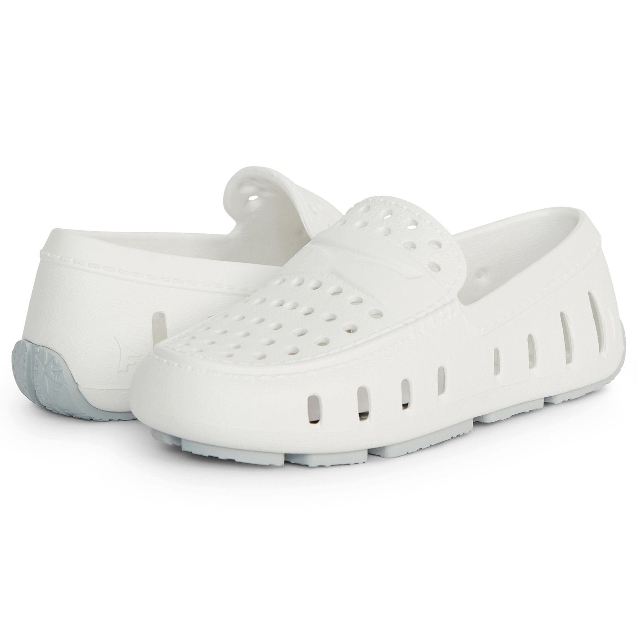 Kids Prodigy Bright White Harbor Mist Gray Loafers