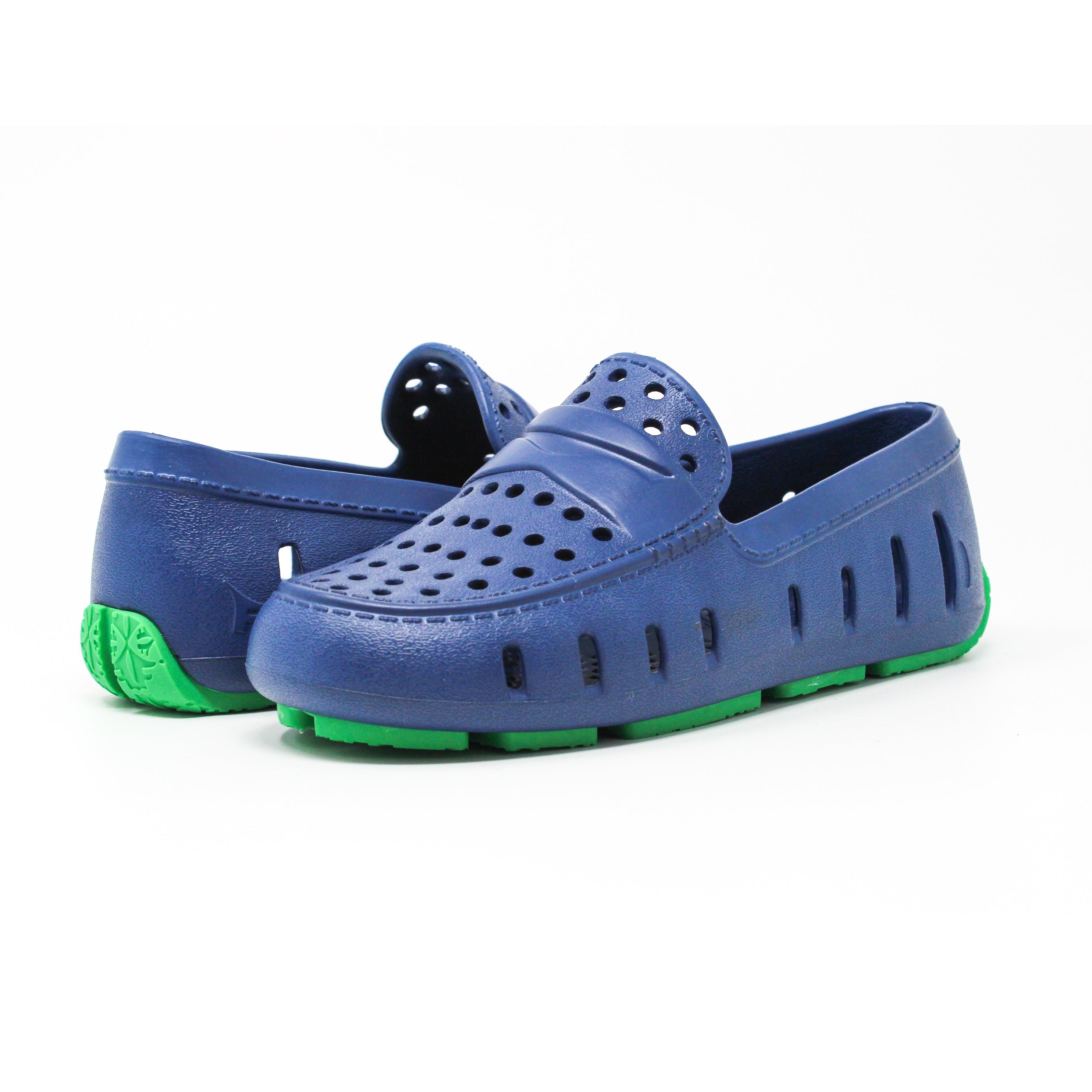 Kids Prodigy Navy Peony Turf Green Loafers
