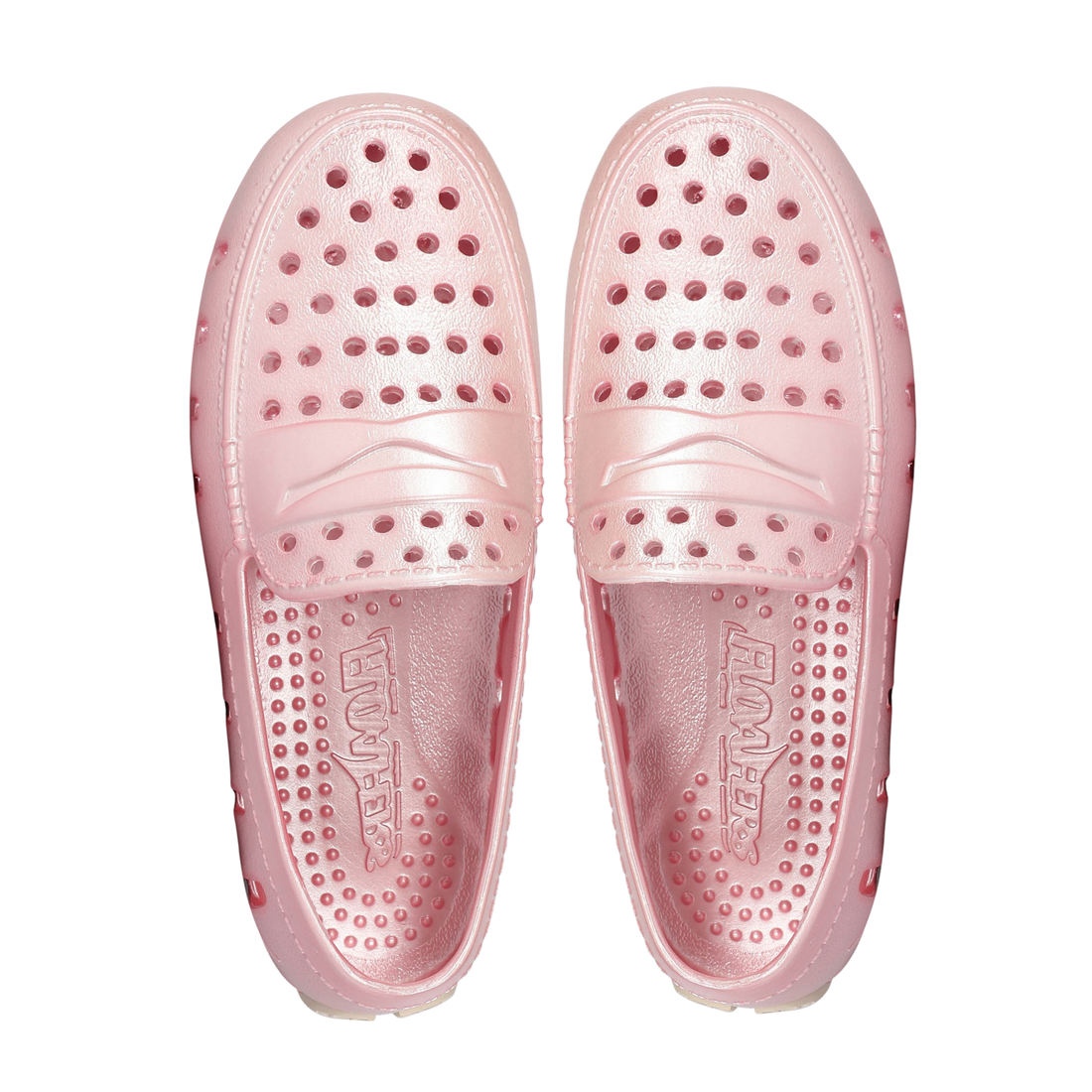 Kids Prodigy Pink Metallic Loafers Cream Sole