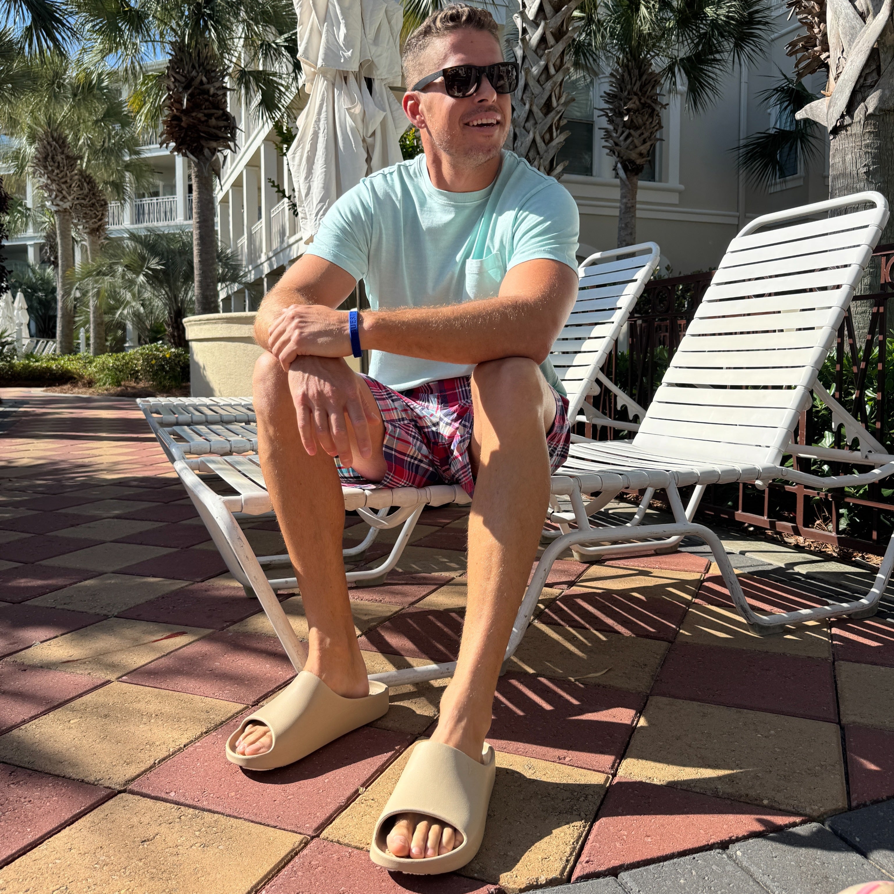 WARM SAND/BRIGHT WHITE LANE-4 MENS SLIDE