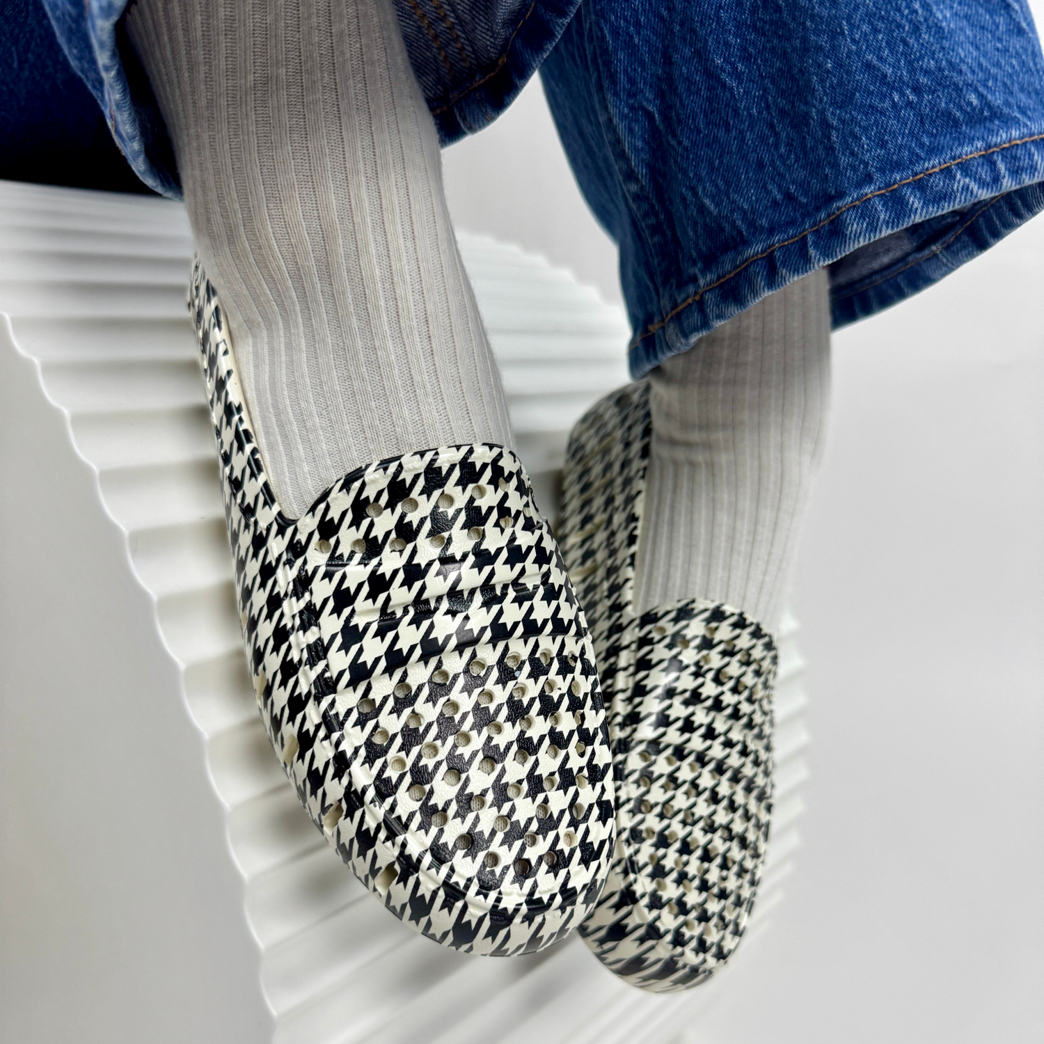 CREAM BLACK HOUNDSTOOTH POSH 5P