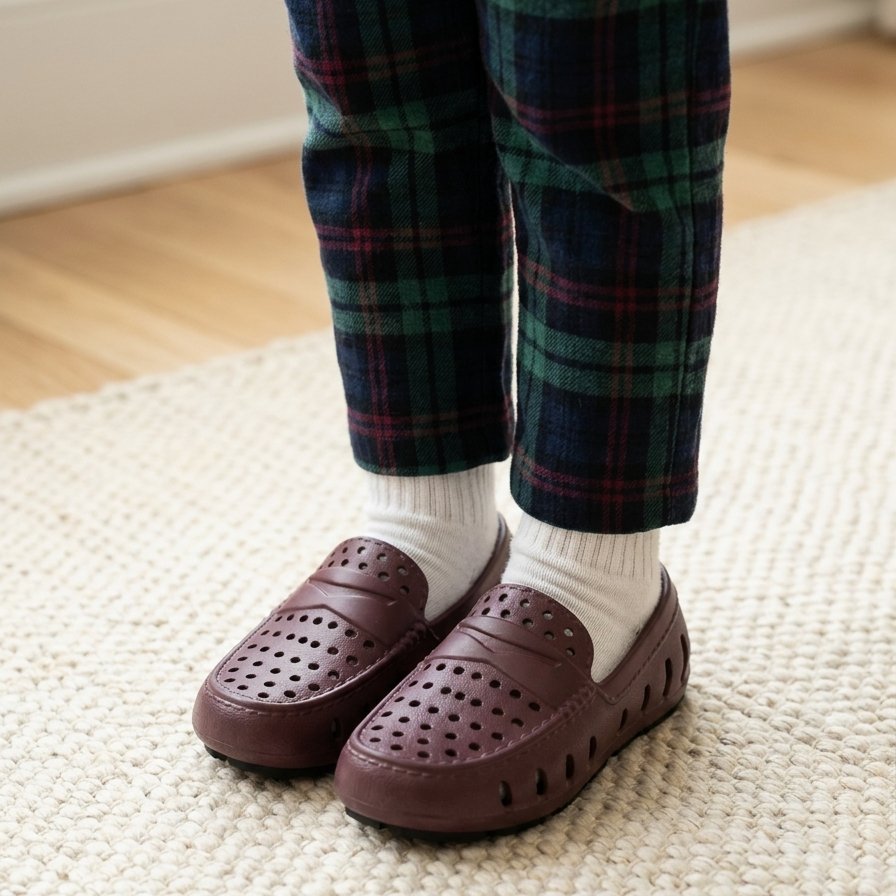 Kids Prodigy Maroon/Black Loafer