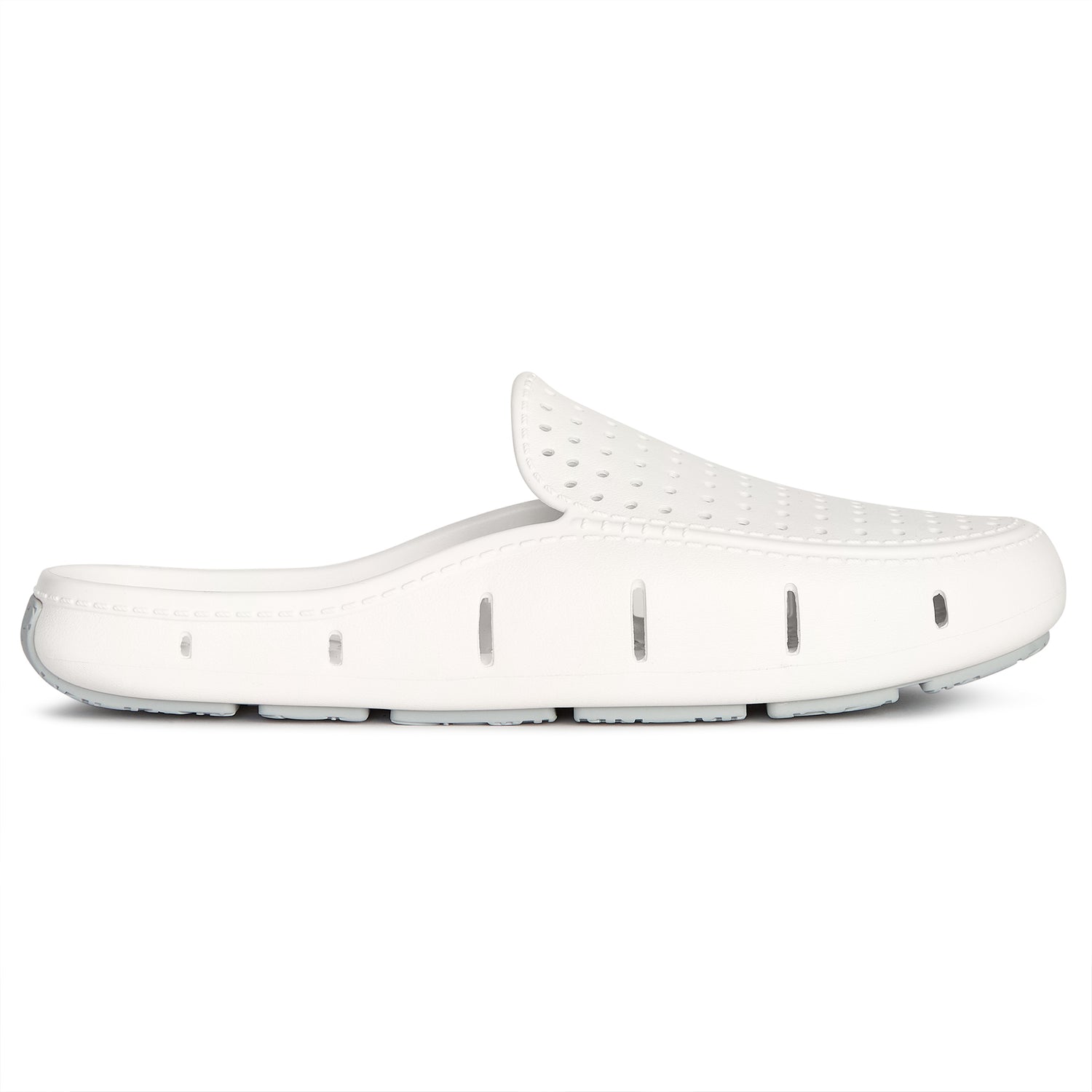 MENS BRIGHT WHITE/HARBOR MIST GRAY SUNSET SLIDE