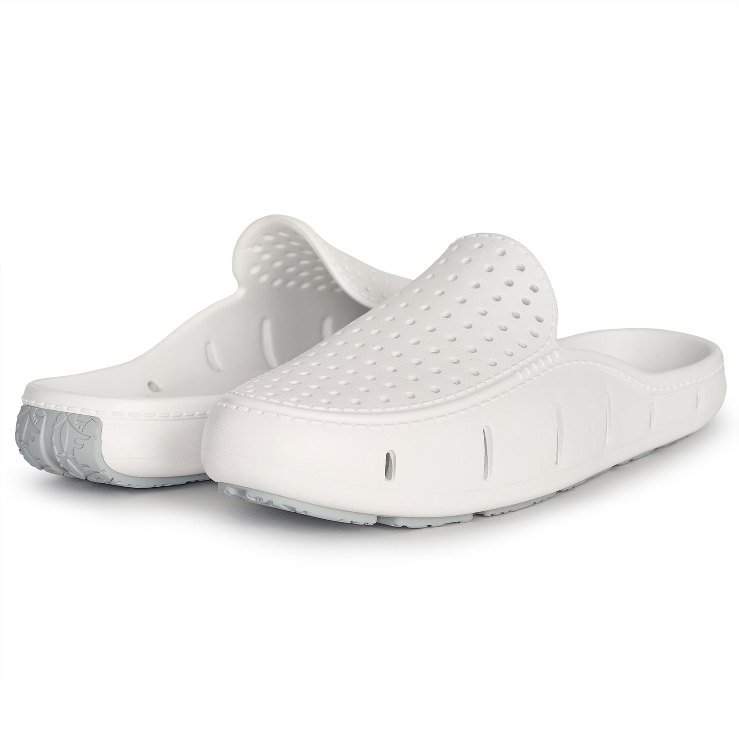 MENS BRIGHT WHITE/HARBOR MIST GRAY SUNSET SLIDE
