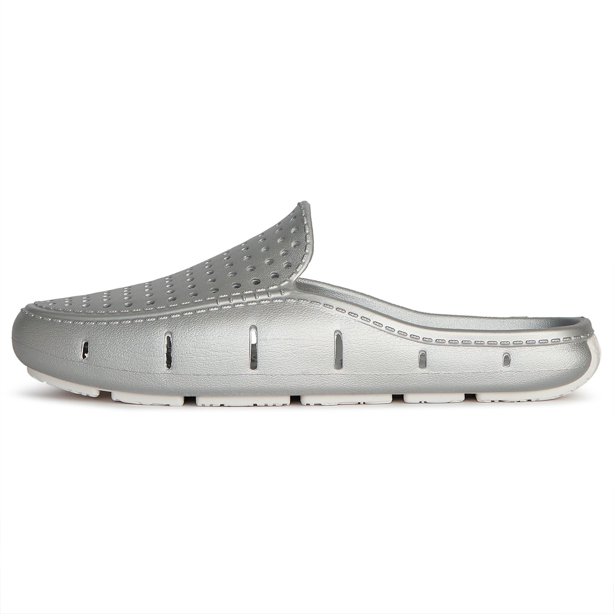 SILVER METALLIC/BRIGHT WHITE SUNSET SLIDE - WOMENS
