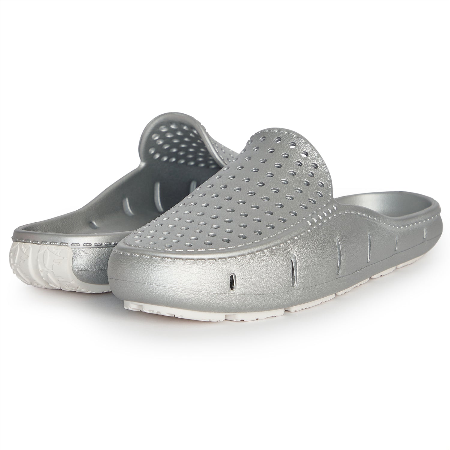 SILVER METALLIC/BRIGHT WHITE SUNSET SLIDE - WOMENS