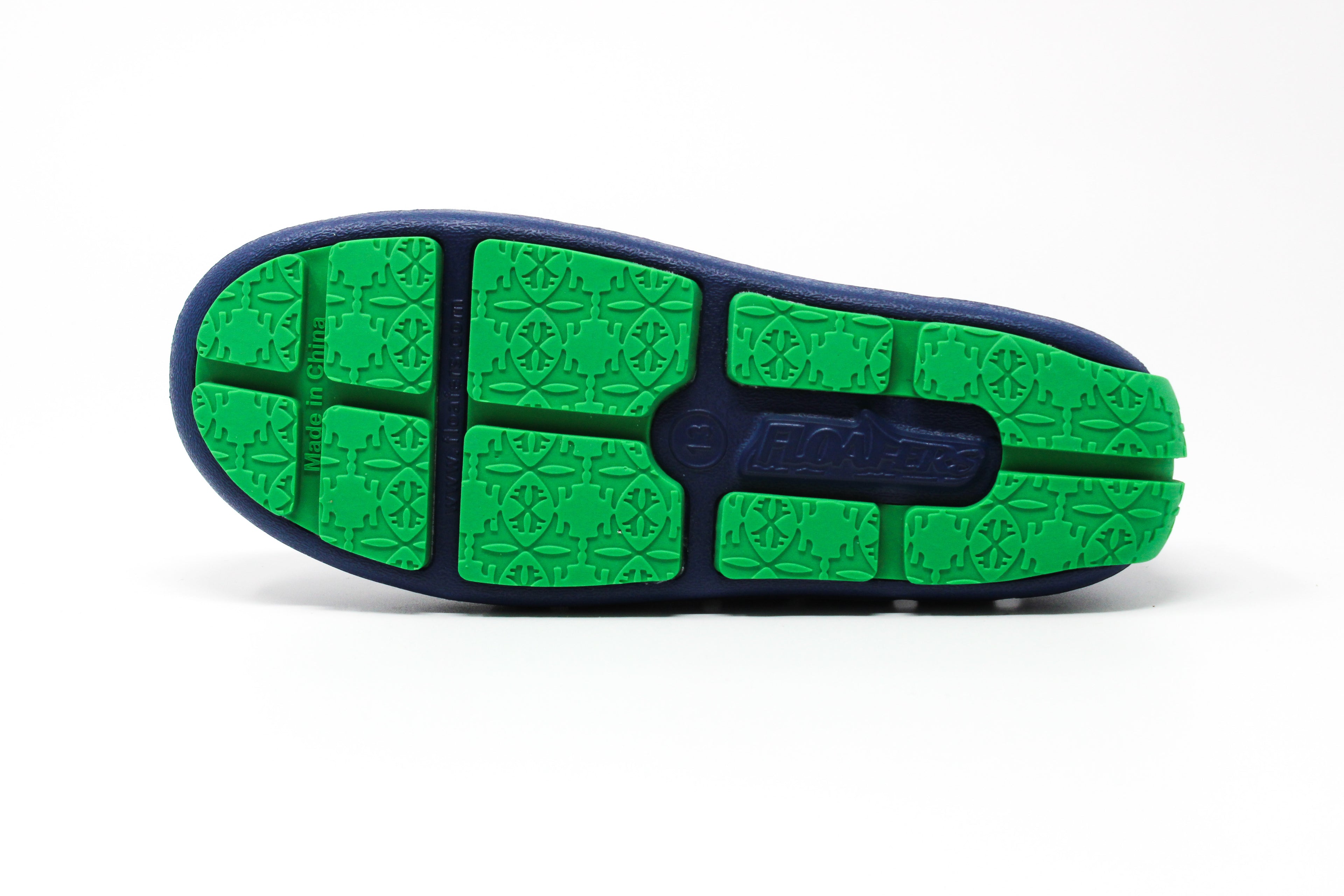 Kids Prodigy Navy Peony Turf Green Loafers
