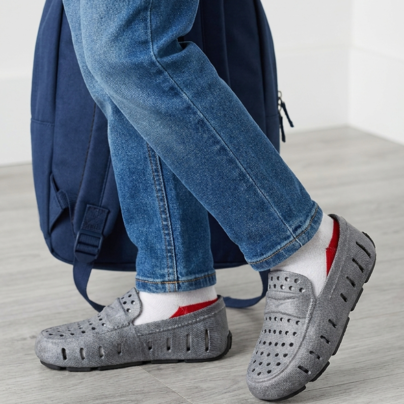 Kids Prodigy Black Denim Print Loafers