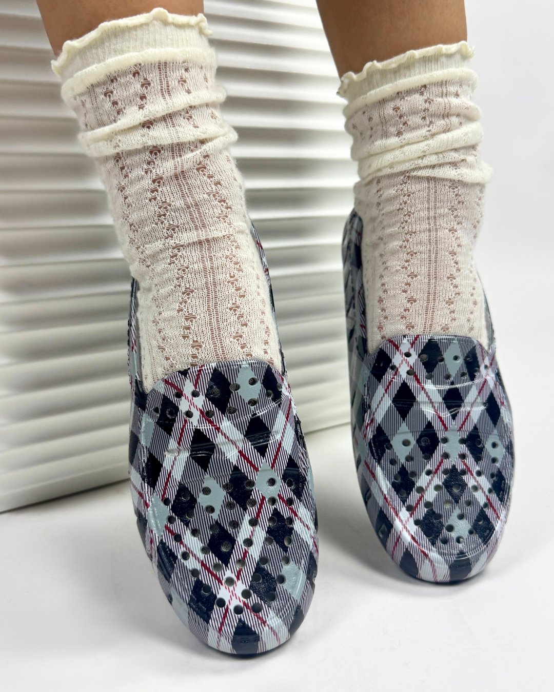 GREY MULTI PLAID/BLACK POSH 5P