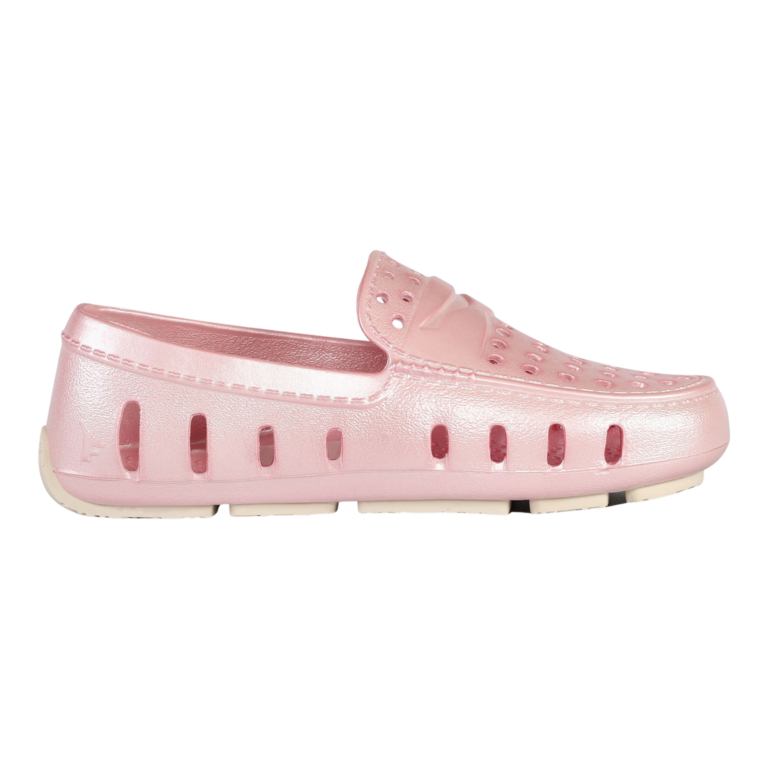 Kids Prodigy Pink Metallic Loafers Cream Sole