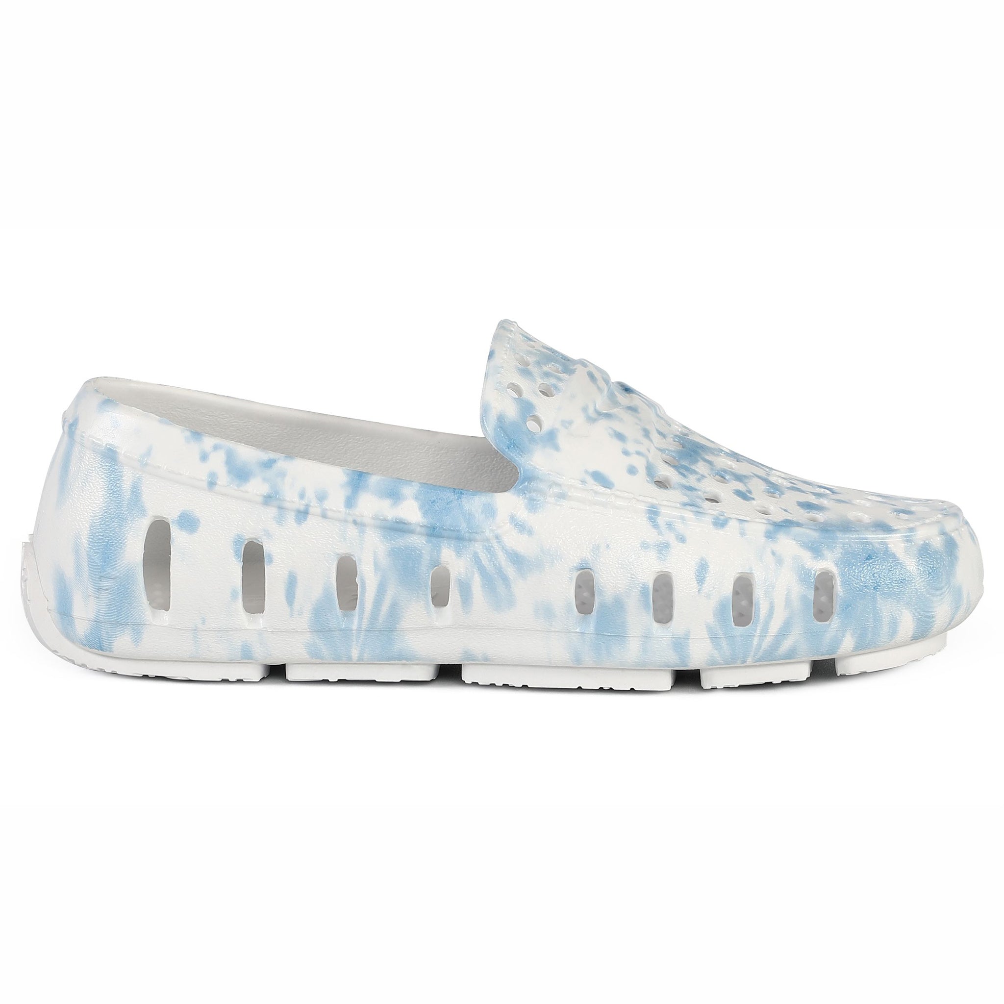 Kids Prodigy Blue Tie Dye Print Bright White Loafers – Floafers