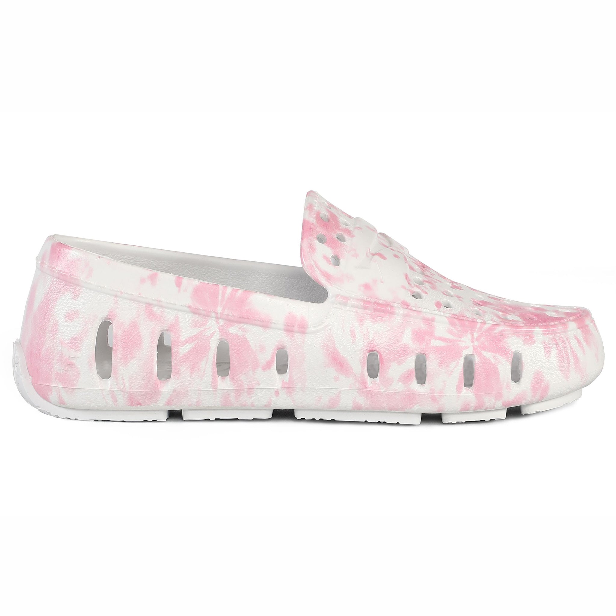 Kids Prodigy Pink Tie Dye Print Bright White Loafers