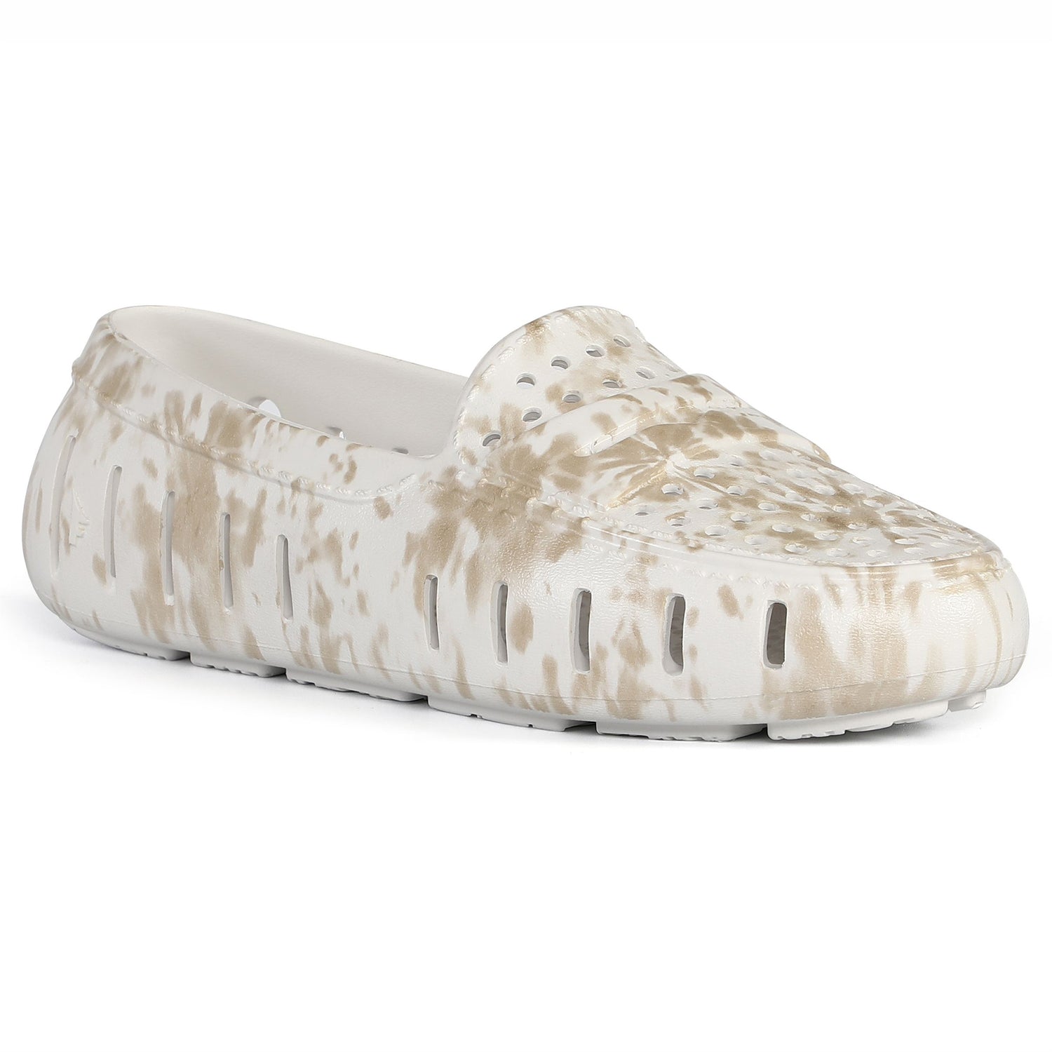 TAN TIE DYE/BRIGHT WHITE POSH PRINT