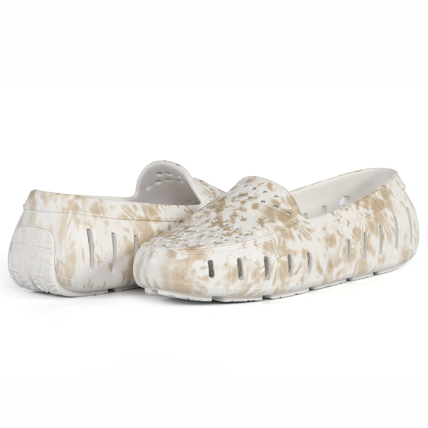 TAN TIE DYE/BRIGHT WHITE POSH PRINT