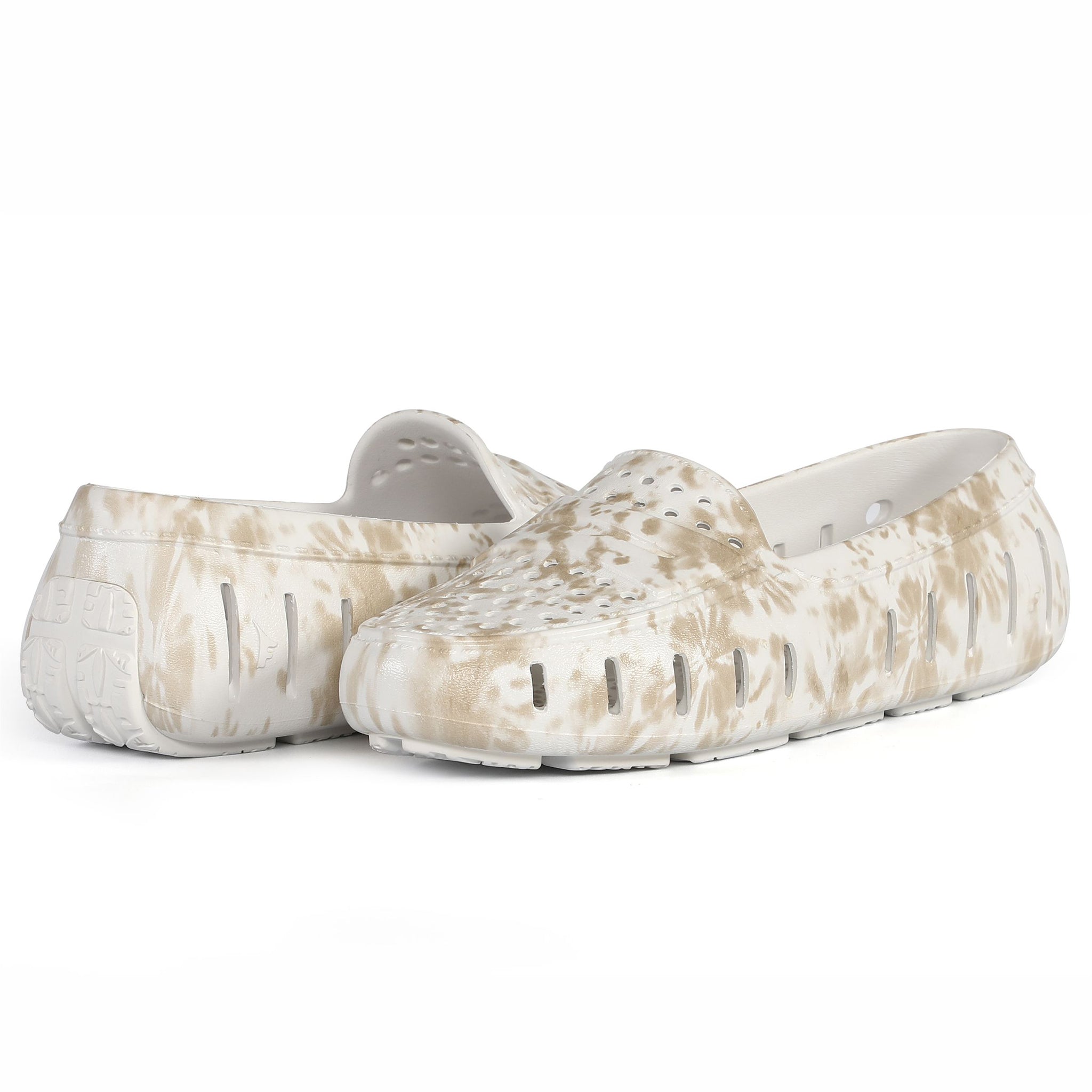 TAN TIE DYE/BRIGHT WHITE POSH PRINT