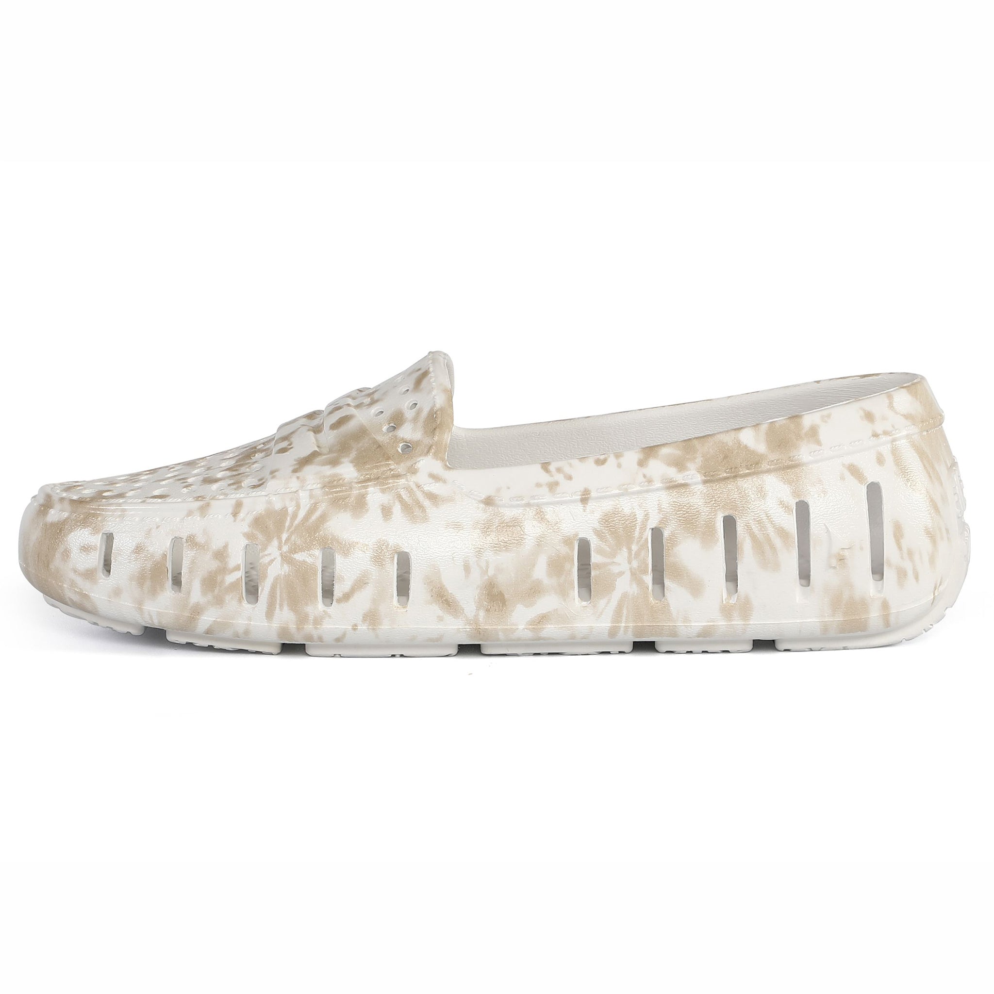 TAN TIE DYE/BRIGHT WHITE POSH PRINT