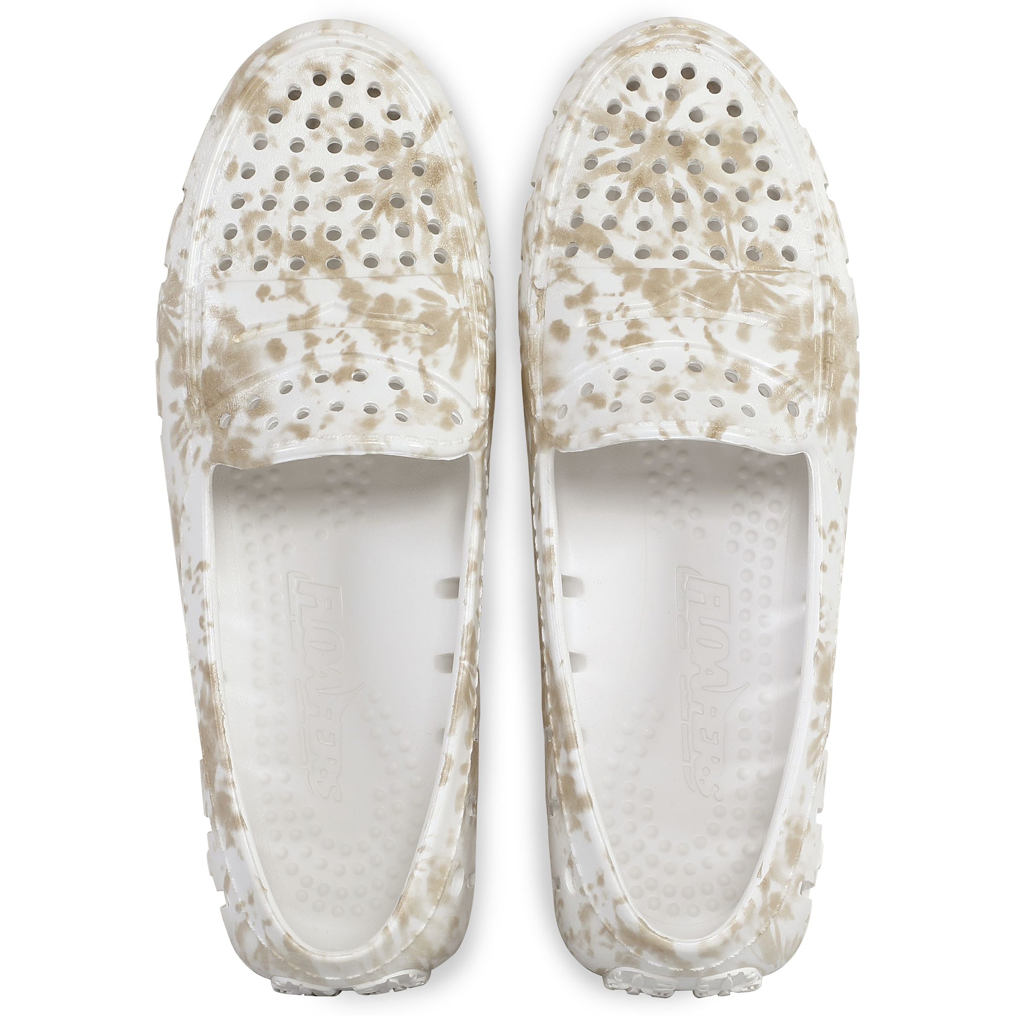 TAN TIE DYE/BRIGHT WHITE POSH PRINT