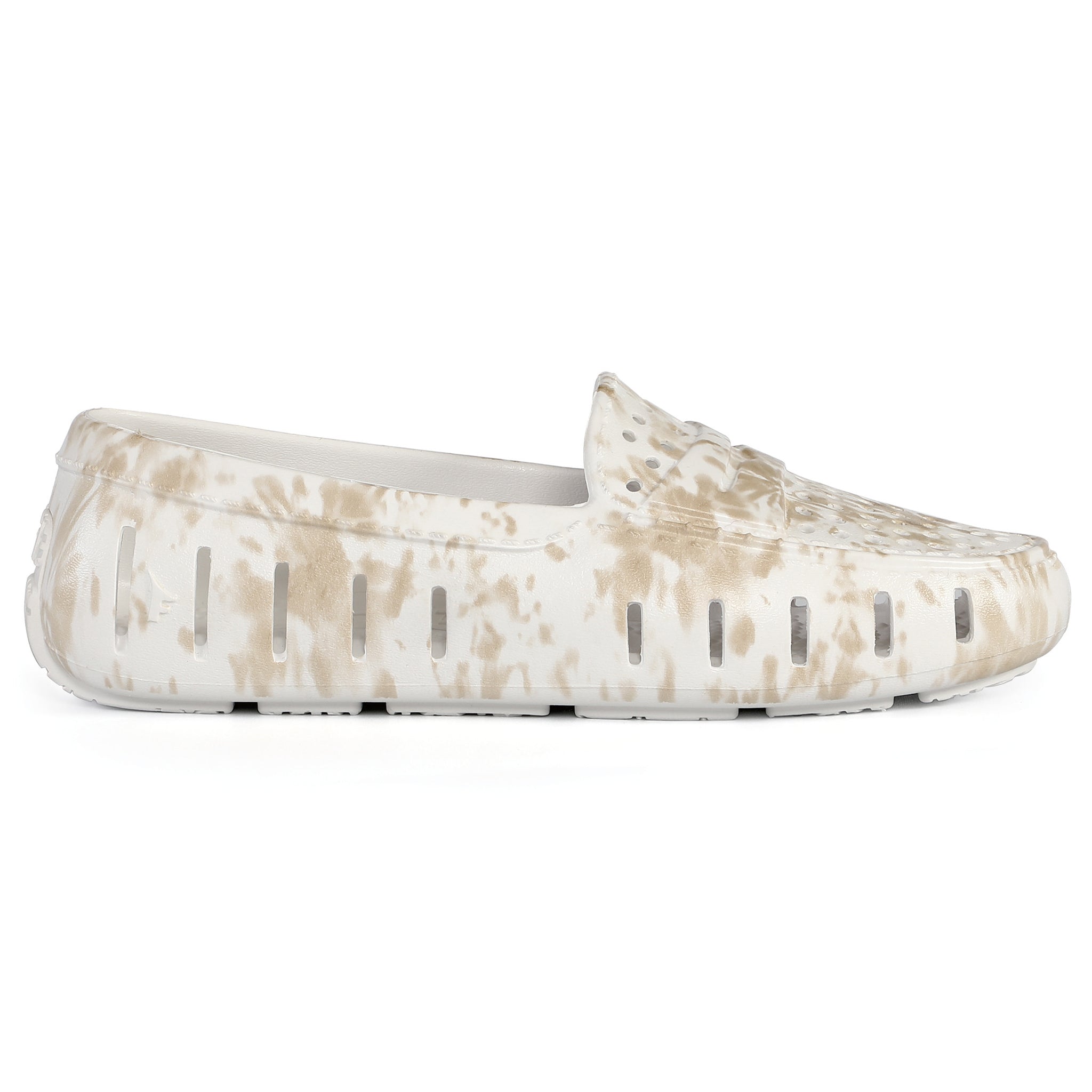 TAN TIE DYE/BRIGHT WHITE POSH PRINT