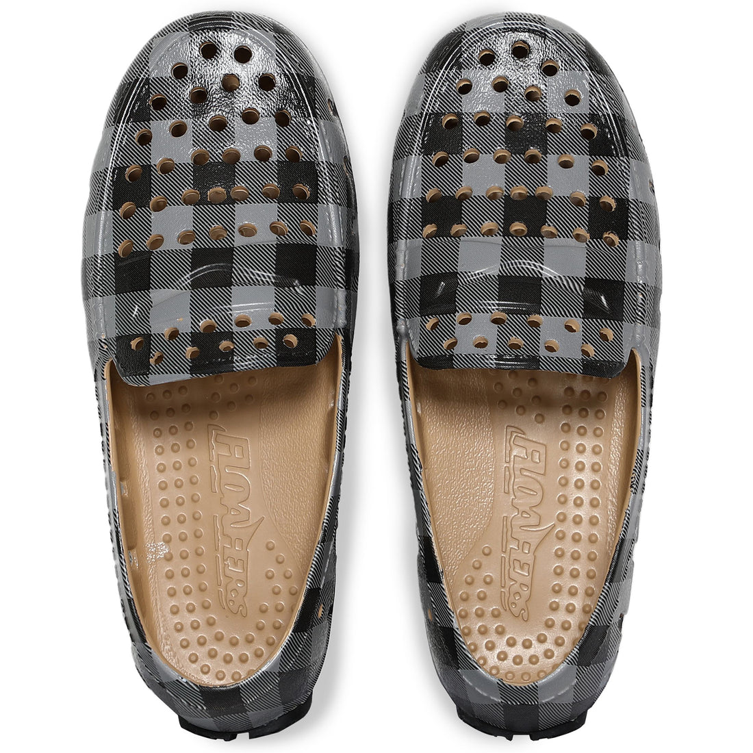 Kids Prodigy Gray Tartan Plaid/Black Print Loafers