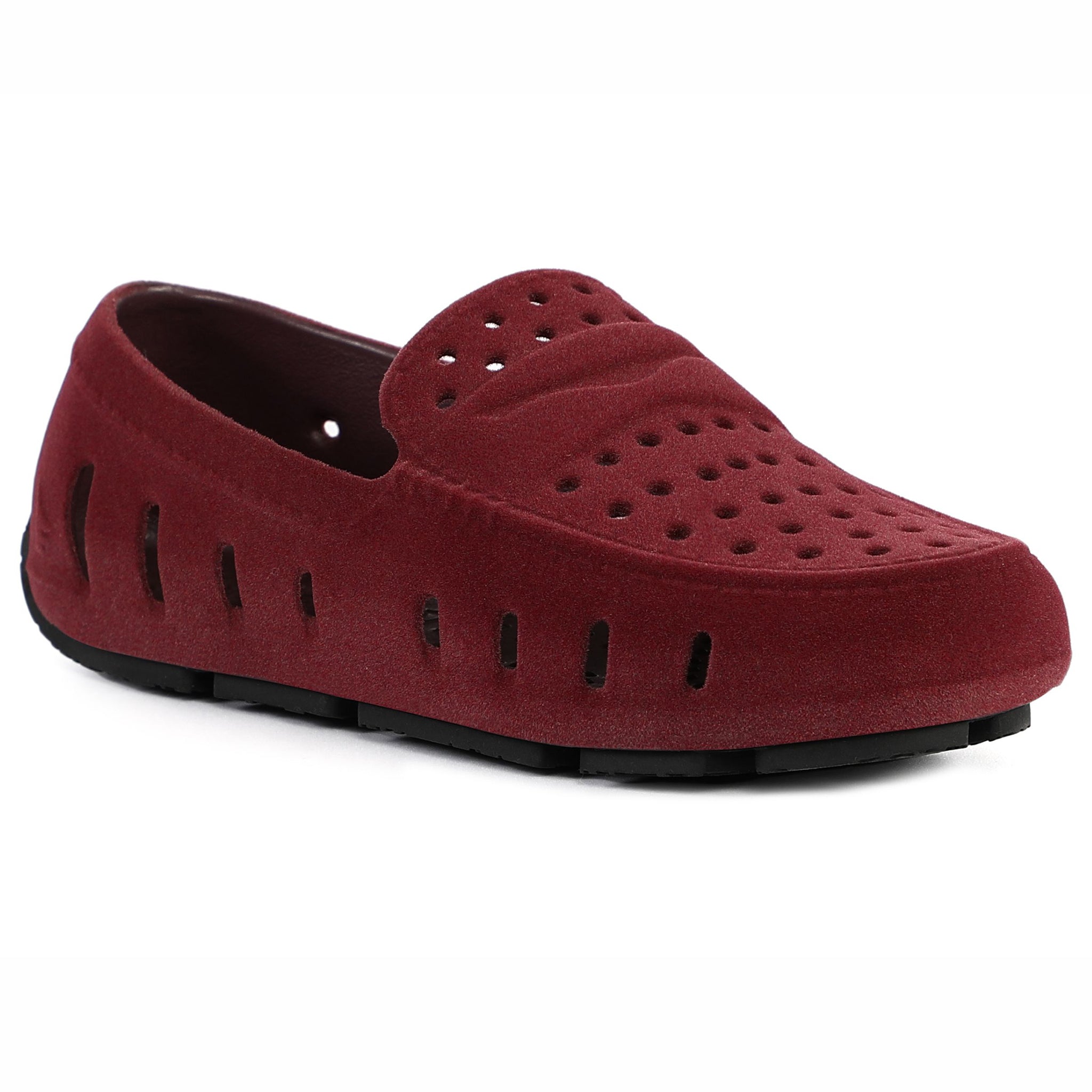 Kids Prodigy Maroon/Black Suede Loafers