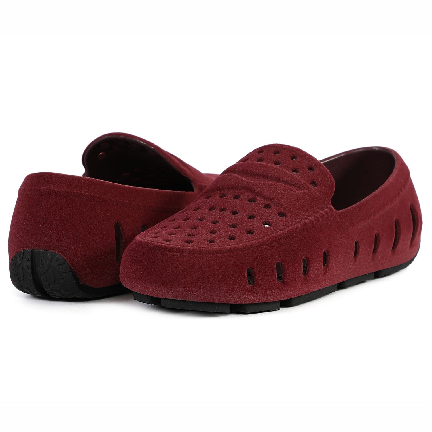 Kids Prodigy Maroon/Black Suede Loafers