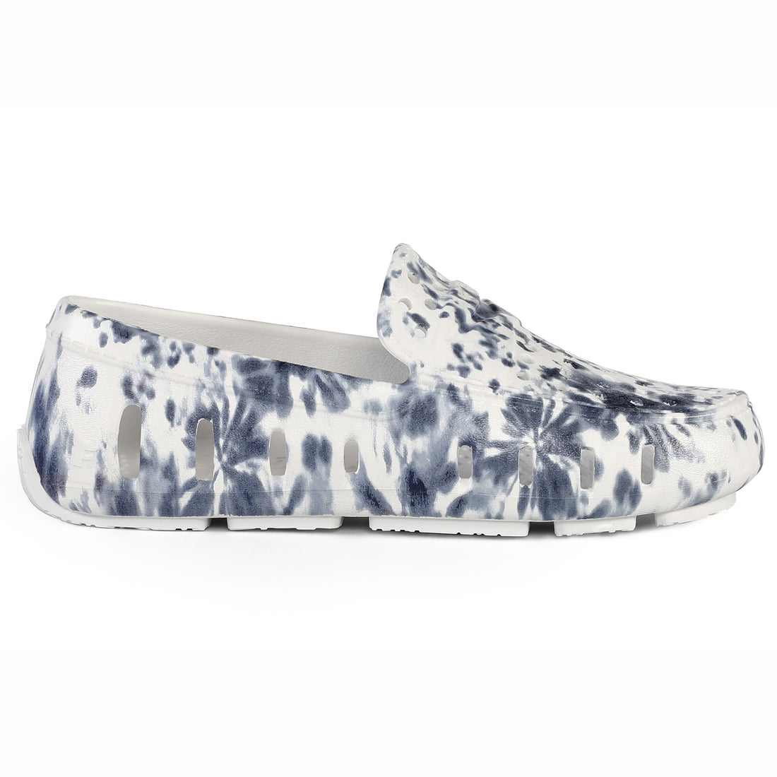 Kids Prodigy Navy Tie Dye Print Bright White Loafers
