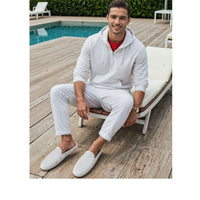MENS BRIGHT WHITE/HARBOR MIST GRAY SUNSET SLIDE