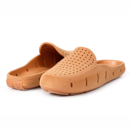 WOMENS COGNAC VEGAN SUEDE SUNSET SLIDE 3.0