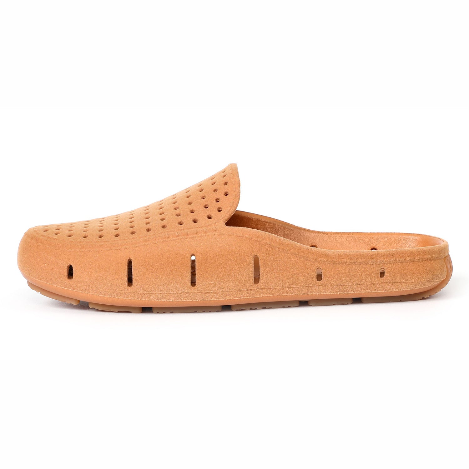 WOMENS COGNAC VEGAN SUEDE SUNSET SLIDE 3.0