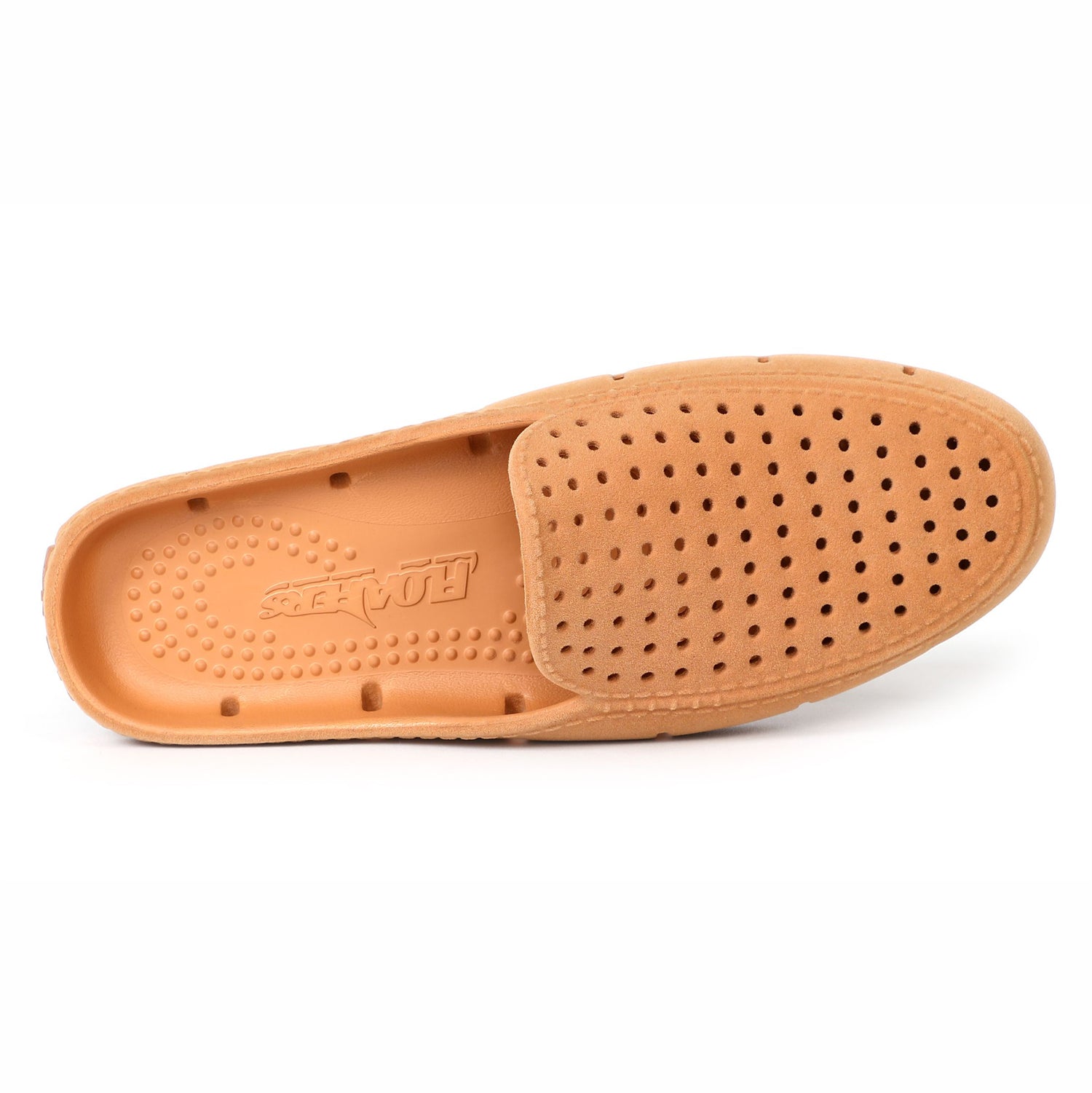 WOMENS COGNAC VEGAN SUEDE SUNSET SLIDE 3.0