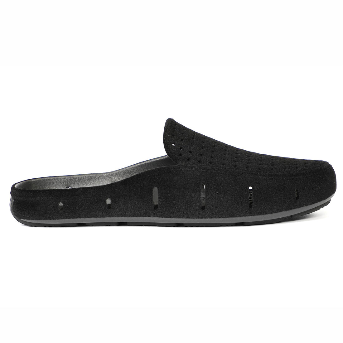 MENS BLACK VEGAN SUEDE SUNSET SLIDE 3.0