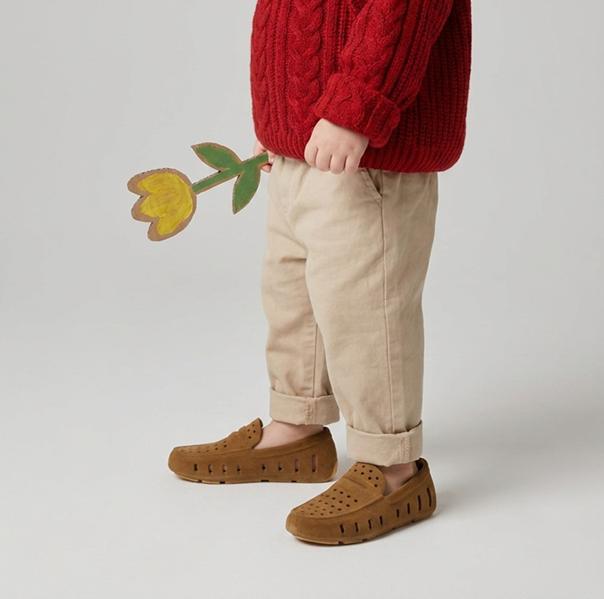 Kids Prodigy Dark Mocha Tan Suede Loafers