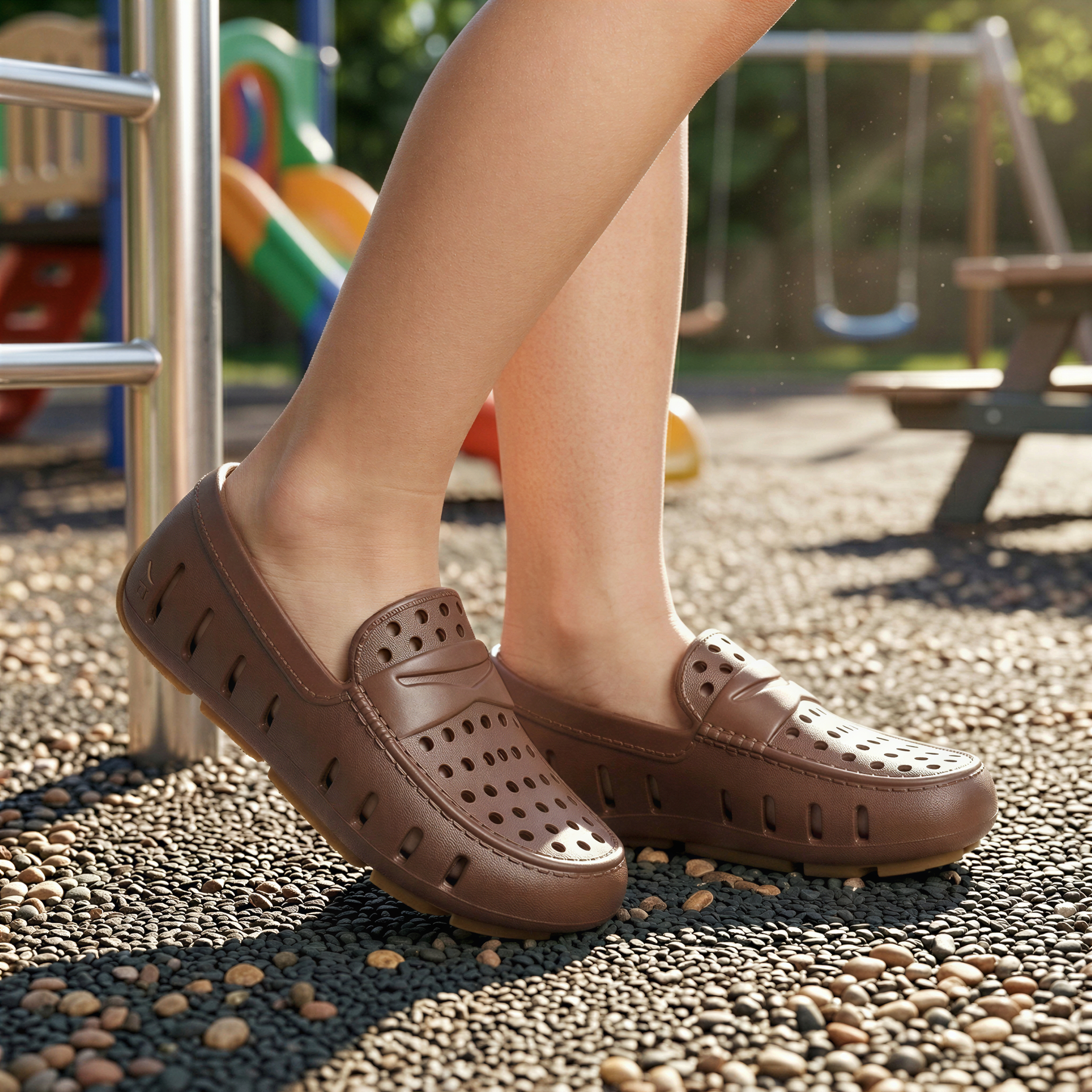 Kids Prodigy Driftwood Brown Gum Loafers