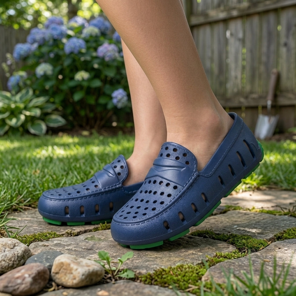 Kid's Prodigy Driver Foam Shoe | Navy Peony/Turf Green – Floafers