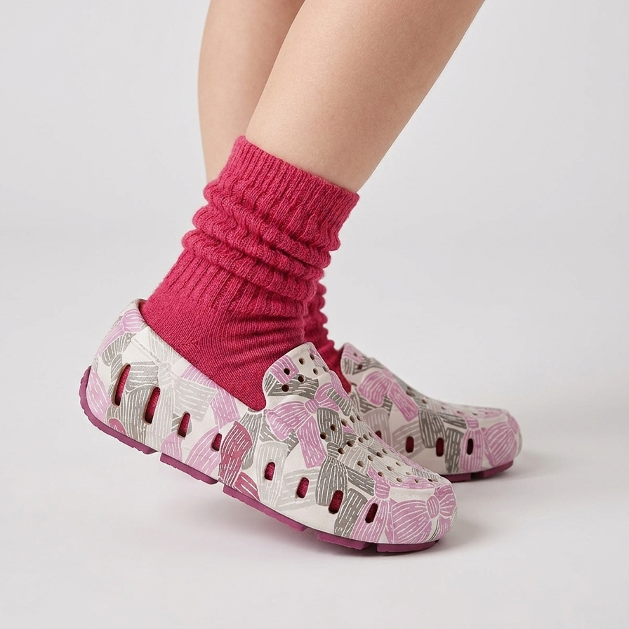 Kids Prodigy Pink Multi Bowties/Raspberry Print Loafers
