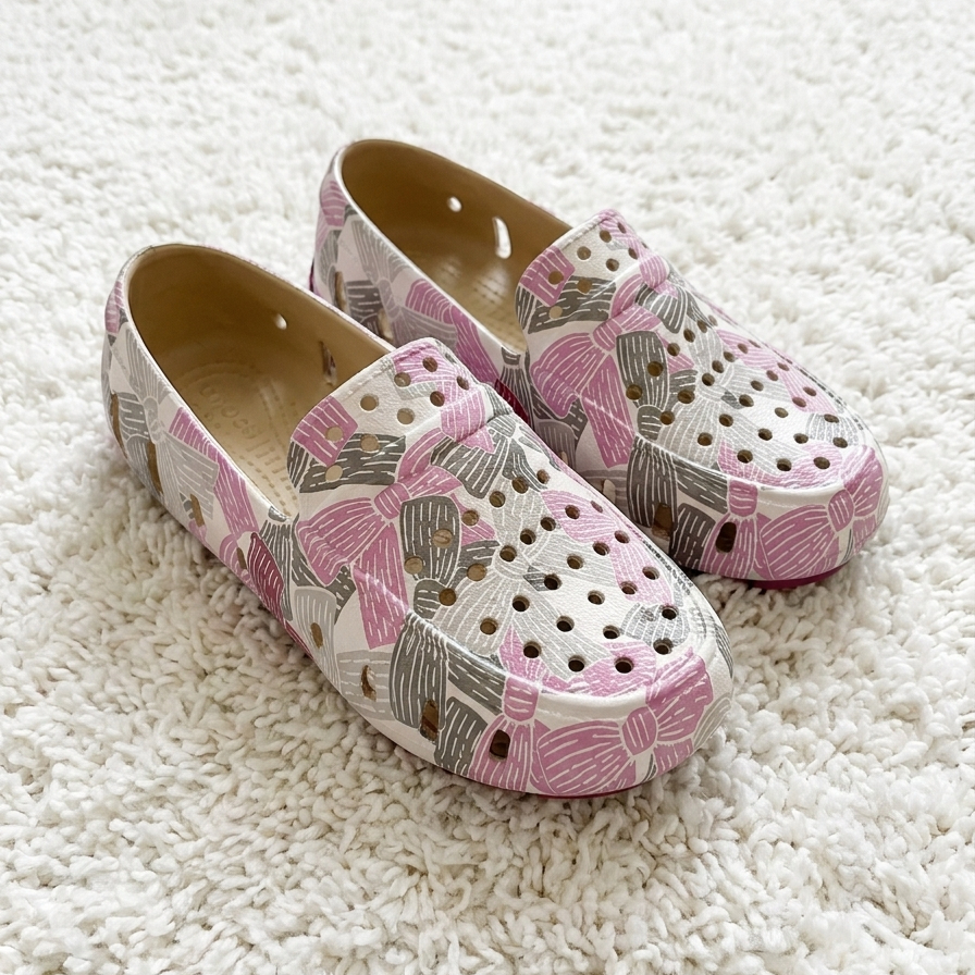 Kids Prodigy Pink Multi Bowties/Raspberry Print Loafers